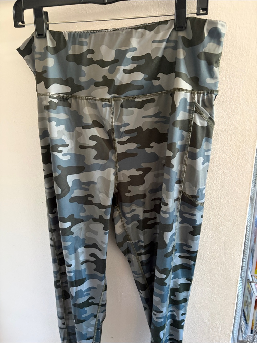 Ashley Stewart Gray & Blue Camo Leggings